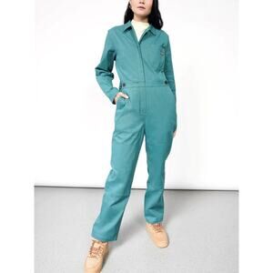 NWT Wildfang Essential Long Sleeve Coverall Medium Teal Stitches $168 Retail NEW